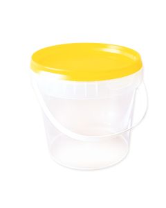 Tub Unipak 1kg Clear white handle & Yellow Tamper-Proof Lid