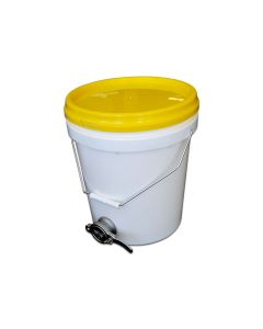 Bucket 15L (20kg) Food Grade PP w Lid, Stainless-Steel Honey Gate.