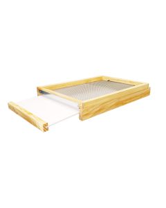Bottom Board 8F with SS screen plus tray for Varroa, SHB, Wax Moth management - Wax Dipped