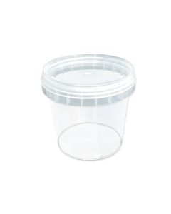 Tub Unipak 500g Clear Snap-On Tamper-Proof Lid
