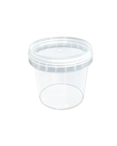 Tub Unipak 500g Clear Snap-On Tamper-Evident Lid
