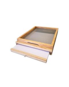 Bottom Board 10F with SS screen and FRONT tray for Varroa, SHB, Wax Moth management - Wax Dipped