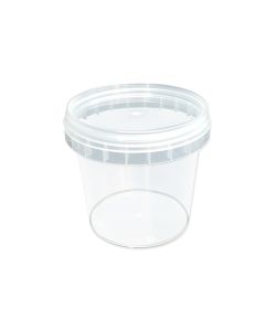 Tub Unipak 500g Clear Snap-On Tamper-Evident Lid