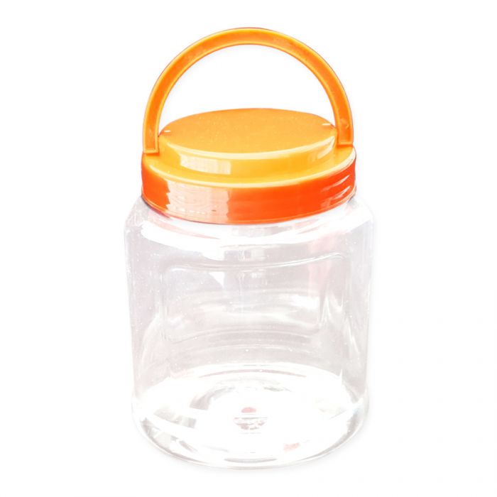 Jar PET with red lid & handle 1kg (Pack 10)