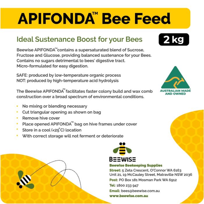 APIFONDA™ Bee Feed 2kg RTG Supersaturated Sucrose-Fructose-Glucose