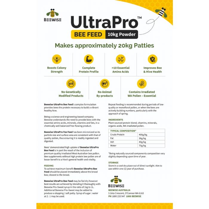 UltraPro™ Bee Feed Micronised Protein Supplement 10kg