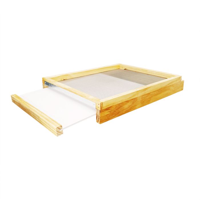 Bottom Board 10F with SS screen plus tray for Varroa, SHB, Wax Moth management - Wax Dipped