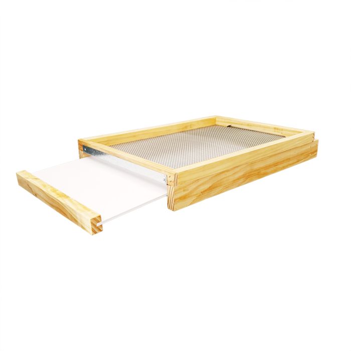 Bottom Board 8F with SS screen plus tray for Varroa, SHB, Wax Moth management - Wax Dipped