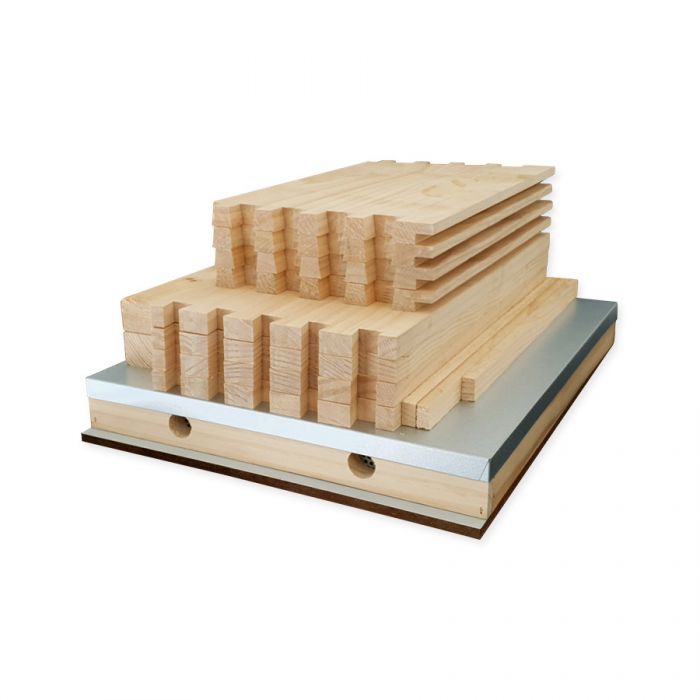 10F F/Depth Beehive Kit (pre-drilled Brood & Super) complete with Weathertex Base, assembled & vented Cover
