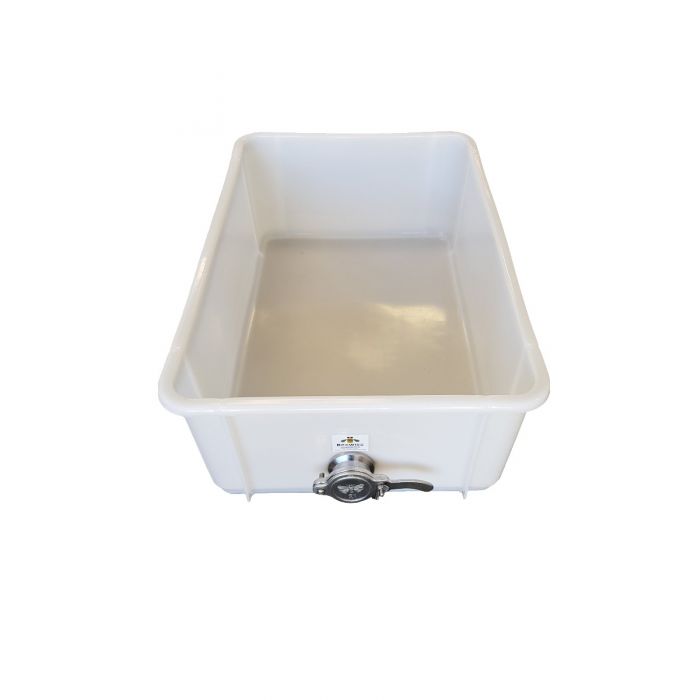 Uncapping Tub with solid base, SS Honey Gate