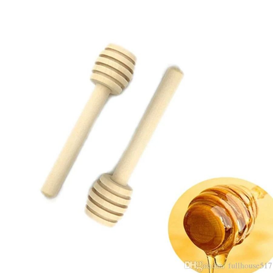 Wood Honey Drizzler 3pcs, Honey Dipper Sticks Wooden Syrup Dippers Honey Mixing Stirrer With Hole For Mixing Drizzling Brown