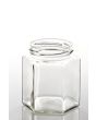 Jar Glass Hexagonal 1kg + 82mm Gold Lid (Min 10 Ship)