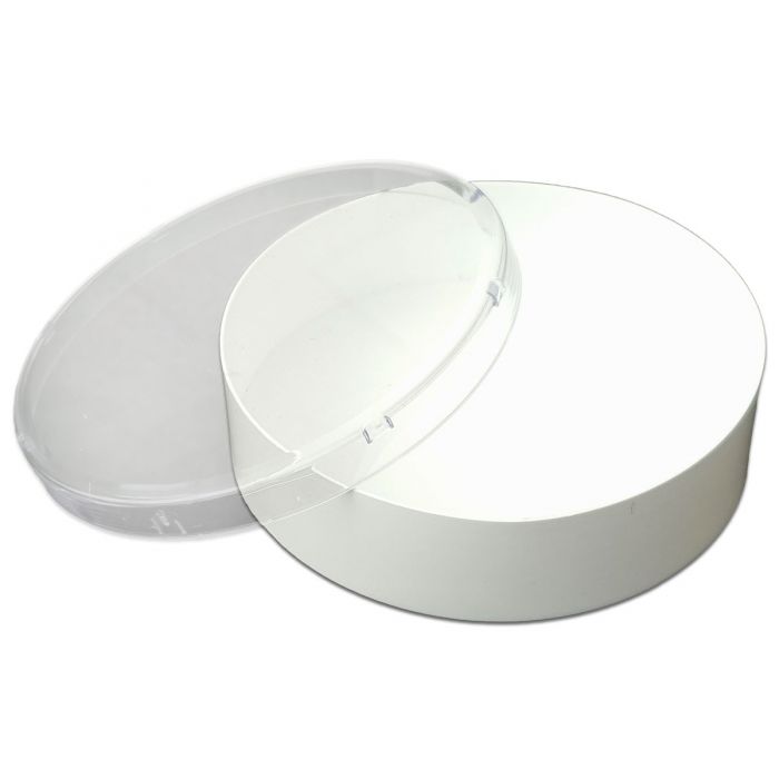 Ross Round Comb Container – White Base, Clear Lid