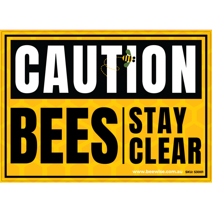 Caution Bee Hive Sign 35 x 22.5cm